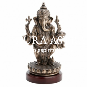 Ganesha resina flor de loto 7,5 x 6,5 x 13,5 cm