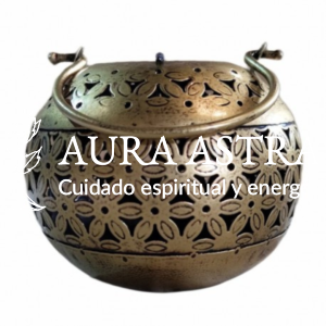 jarrón porta velas étnico hojalata 2